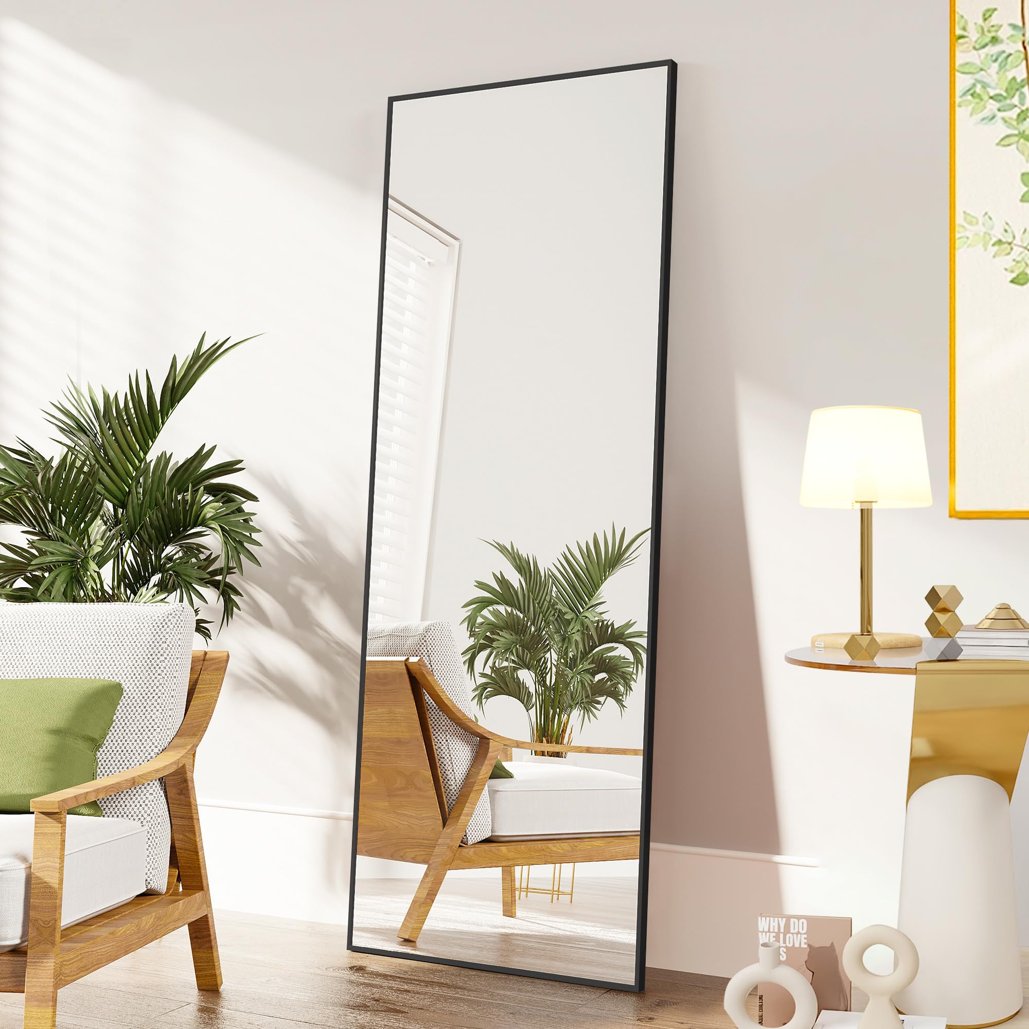 Full Length Mirror Standing Hanging or Leaning Against Wall, Floor Mirror