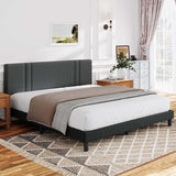 Queen Bed Frame with Headboard, Bed Frame Queen Size with Wood Slats Support,Linen