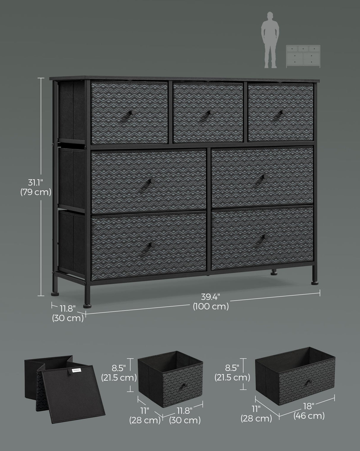 Brent Collection - Dresser for Bedroom, Chest of Drawers, Closet Organizer