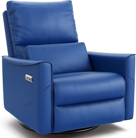 Recliner Chair, Glider Nursery Recliner Chair with Lumbar Support, Leather Swivel Rocker