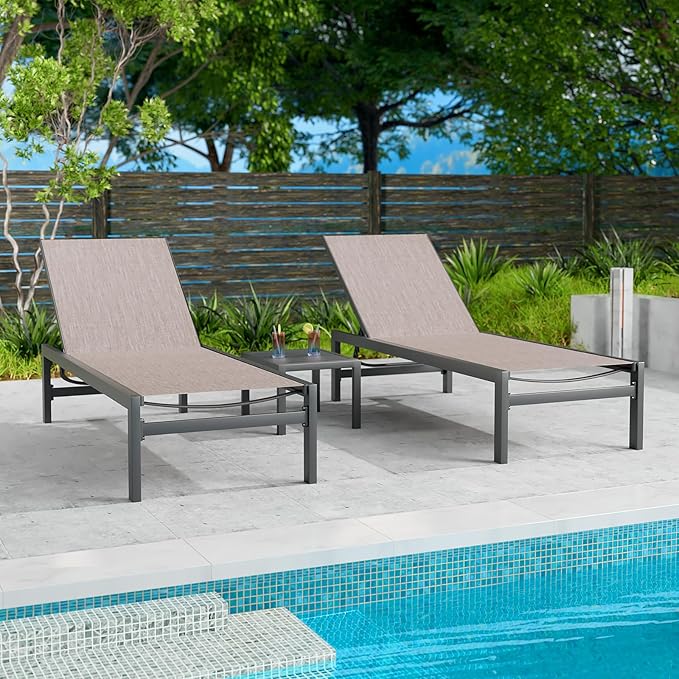 Chaise Lounge Outdoor Aluminum Outdoor Chaise Lounge Set of 2 Flat Chaise Lounge