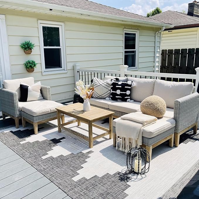Outdoor Patio Furniture Sets, 5-Piece All-Weather Patio Conversation Set