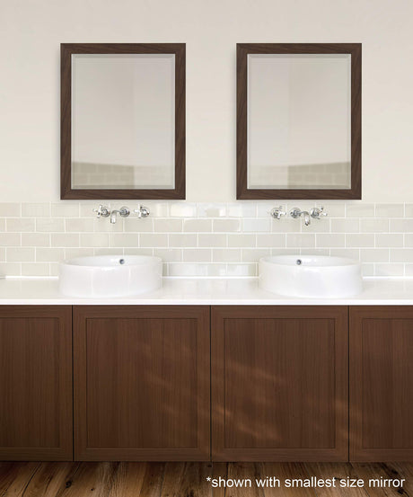 Beatrice Framed Decorative Rectangle Wall Mirror, 22 x 28, Walnut Brown,