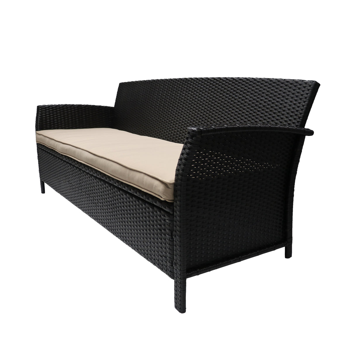 Auguste Outdoor Wicker 3 Seater Sofa, Brown/Tan