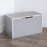 Toy Box with Hinged Lid, Grey/White