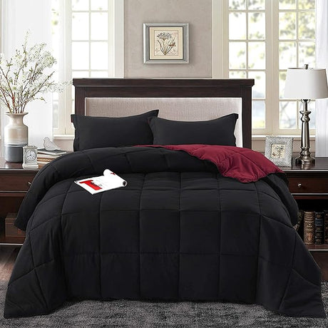 3pc Prewashed Green Queen Size Comforter Duvet Insert - All Season Quilted Down Alternative Comforter