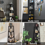 ModiCorner 4-Tier Black Corner Ladder Shelf