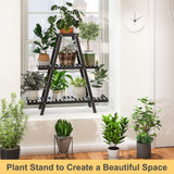 Plant Stand Indoor, Outdoor bamboo Plant Stands for Multiple Plants