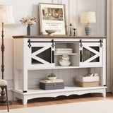 46" Entryway Table with Cabinet, Farmhouse Console Table with Storage
