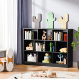 Bookshelf, 3-Tier Open Shelf Bookcase, 10 Cube Storage Organizer with Anti-Tilt Device,