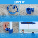 Anchor Max Ultimate Beach Umbrella Base, Easy Set-Up Beach Umbrella Stand Holds Up