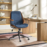 Modern Bentwood Office Chair - Ergonomic Swivel Desk Chair with Adjustable Height