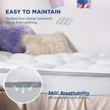 Bedsure Twin XL Mattress Topper Waterproof - Pillow Top Mattress Protector Extra Thick for College Dorm with 8-21" Deep Pocket, Mattress Pad Fitted, Soft Bed Topper Twin Extra Long