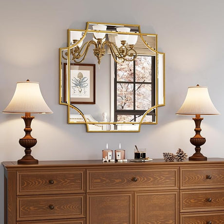 32"x48" Large Gold Mirror for Wall, Modern Decorative Mirror Rectangle Mirror Wall Vanity