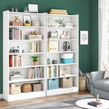 78-inch Tall Bookcase, Modern 7-Tier White Library Bookshelf with Storage Shelves