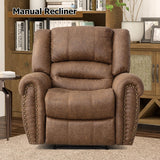 Leather Recliner Chair, Classic Breathable Manual Recliner Chair l