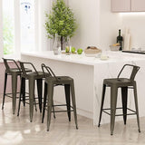 Bar Stools Set of 4 Counter Height Stools Industrial Metal Barstools