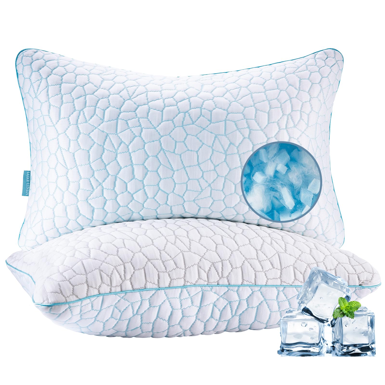 Reversible Soft & Cooling Bed Pillow for Sleeping Set of 2