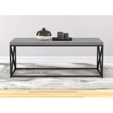 Living Room Coffee Coktail Tea Center Table-48 L/Gray Modern Low Table, Grey Cement