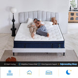 14 Inch Cal King Mattress with Cool-to-Touch Cover, Euro Top Hybrid Gel Memory Foam