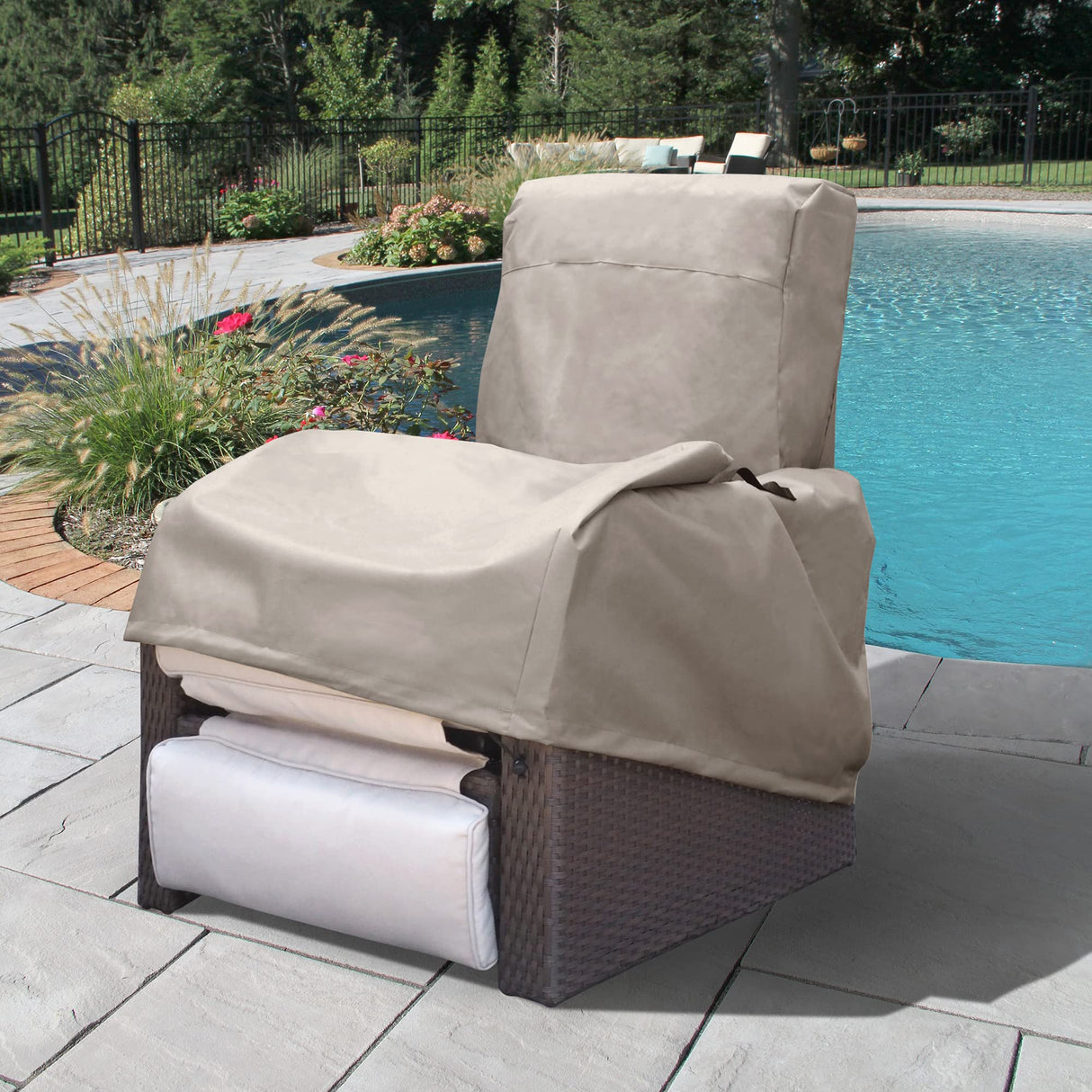 Outdoor Protective Covers Patio Chair Covers Weatherproof Wicker/Rattan Chair Covers (Khaki)