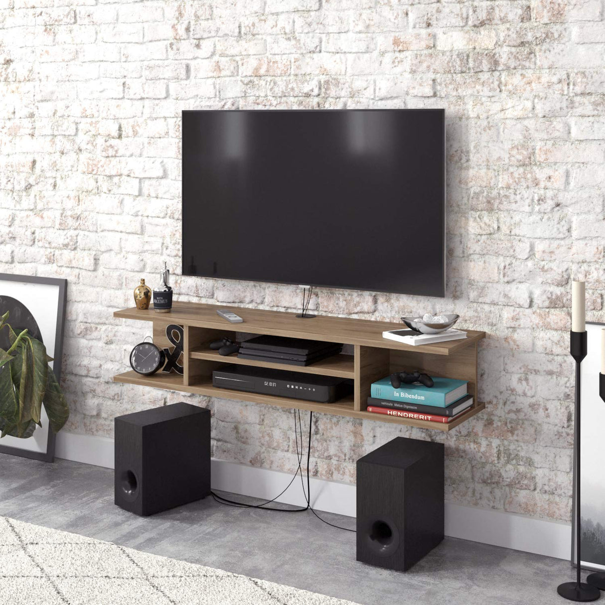Pivot 47'' Modern Floating TV Stand Shelf Media Console Floating Entertainment