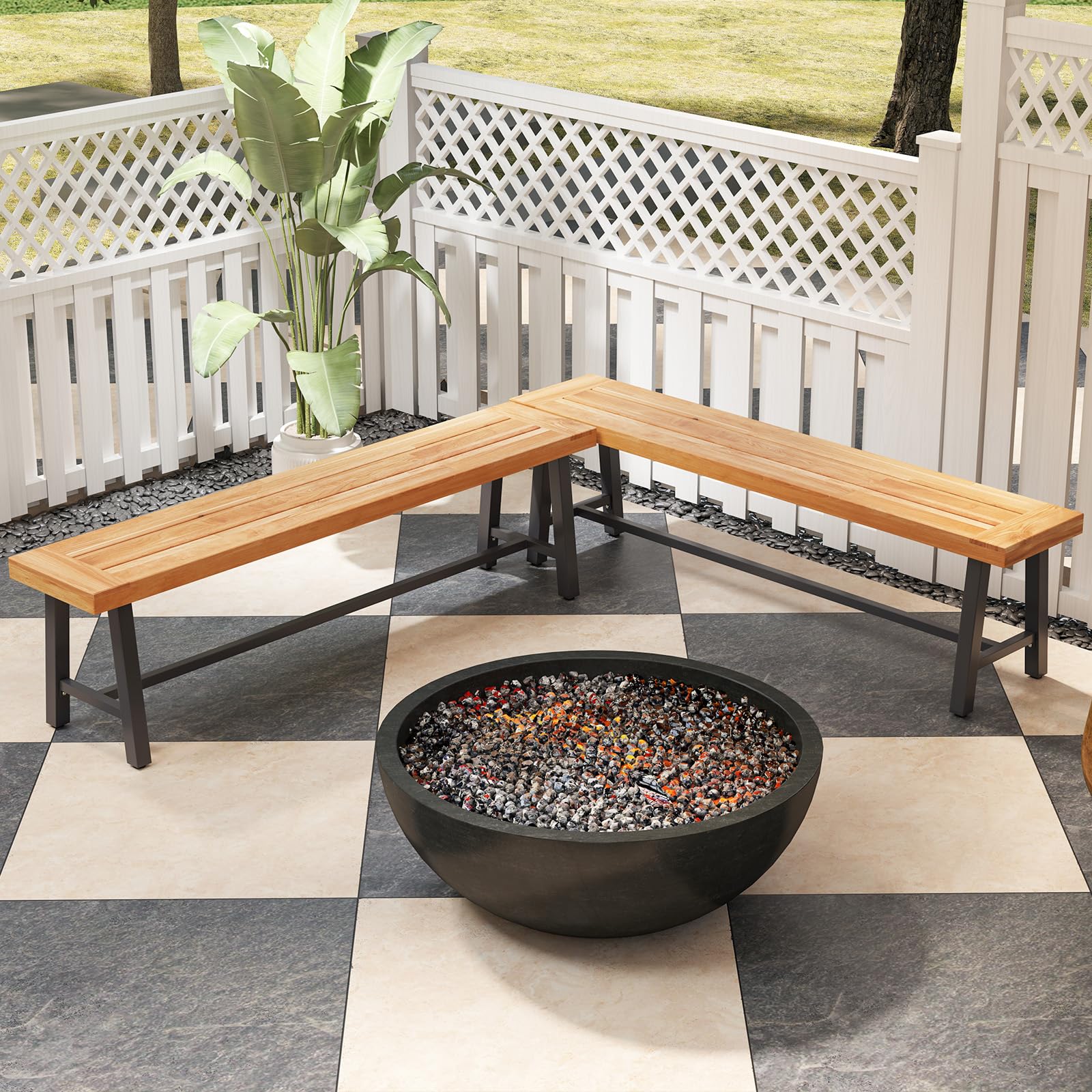 Outdoor Bench, 3-Person Patio Bench