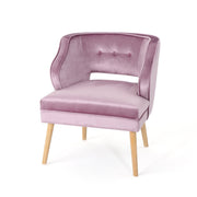 Mariposa Mid-Century Velvet Accent Chair, Light Lavender / Natural