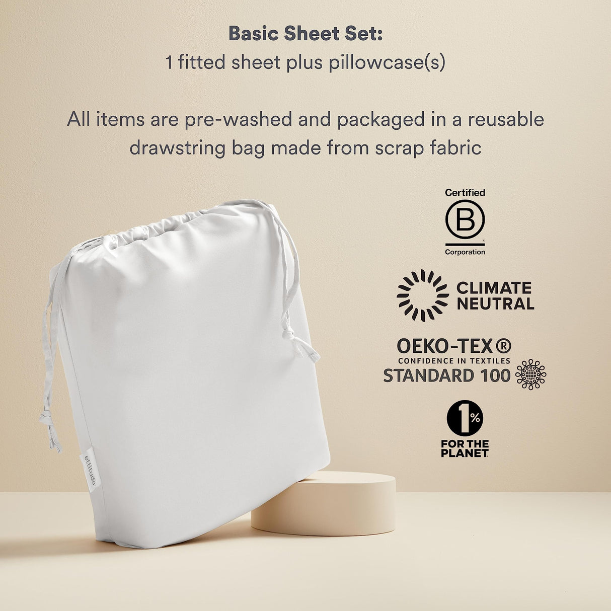 100% Lyocell from Organic Bamboo Basic Sheet Set - Fitted Sheet & Pillowcase Only,
