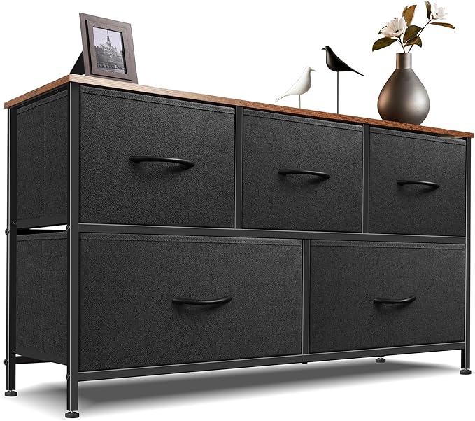 Dresser for Bedroom with 5 Drawers, Chest of Drawers, Storage Drawers Organizer Unit