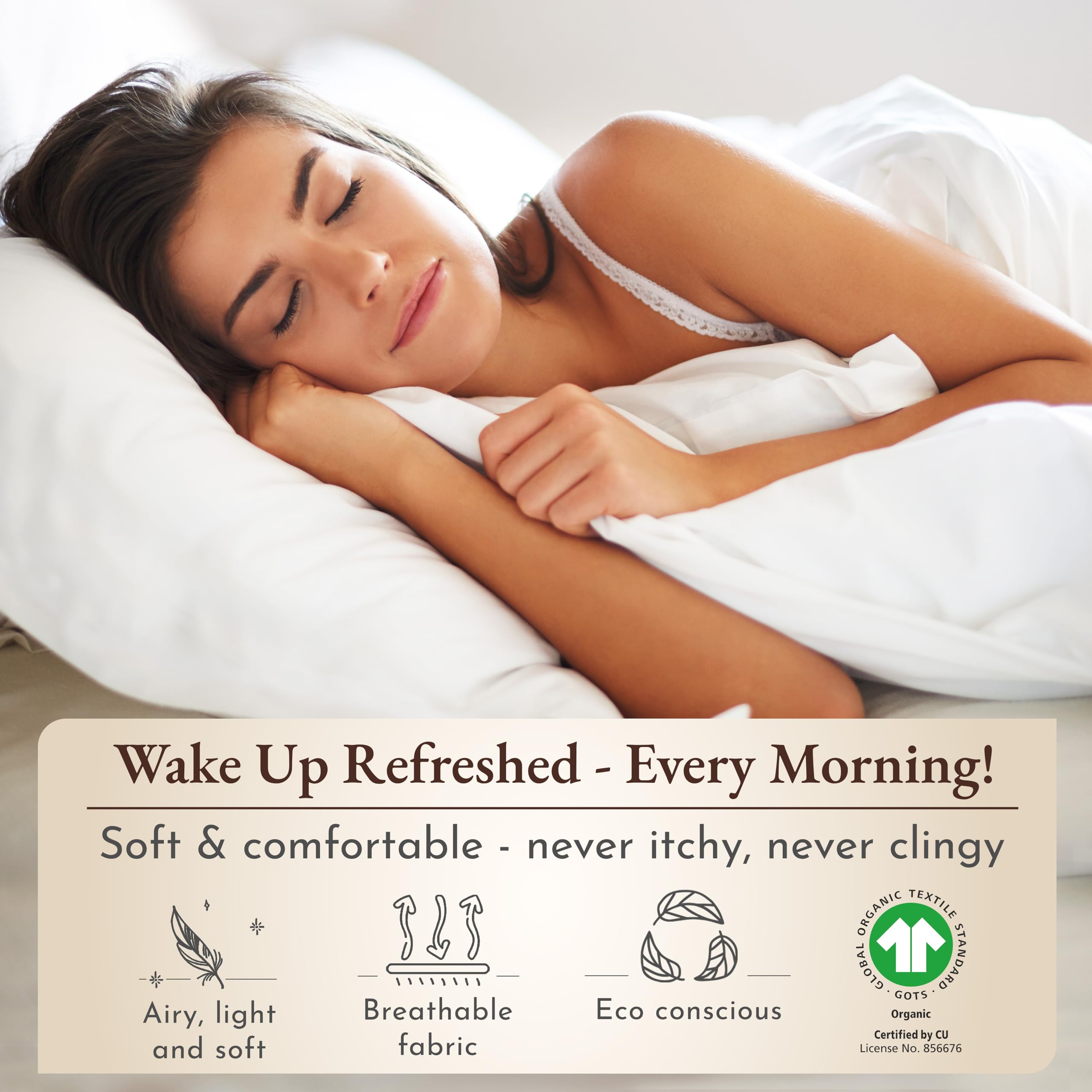 California Design Den 100% Organic Cotton Bed Sheets Twin, Deep Pocket Percale Sheets, GOTS Certified Twin Sheets Set - Soft, Crisp & Cooling Sheets, 3 Piece Twin Bed Sheets, Ivory Sheets