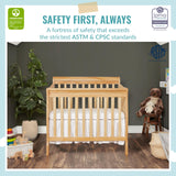 Aden 4-in-1 Convertible Mini Crib In Natural, Greenguard Gold Certified, Non-Toxic Finish,