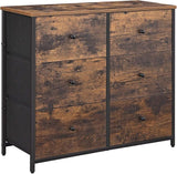 Dresser for Bedroom, Chest of Drawers, 6 Drawer Dresser, Closet Fabric Dresser with Metal Frame, Gray and Black w