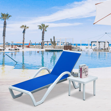 Patio Chaise Lounge Adjustable Aluminum Pool Lounge Chairs