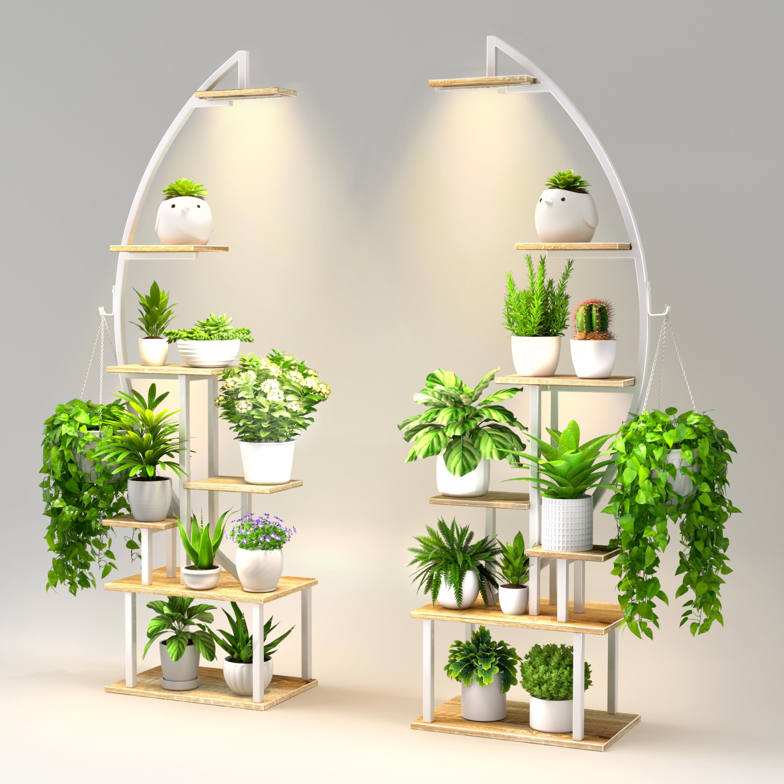 Plant Stand Indoor with Grow Lights, 7 Tiered Metal Plant Stand for Indoor Plants Multiple
