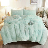 Plush Shaggy Duvet Cover Set, Luxury Ultra Soft Crystal Velvet Fluffy Bedding Sets 3 Pieces