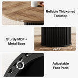 47-Inch Round Dining Table for 4-6 People - Modern Fluted Design