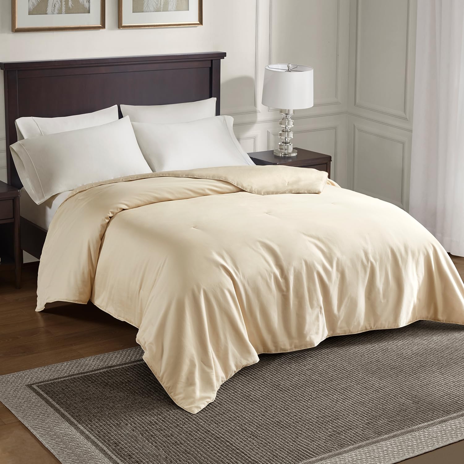 SilKicah Silk Comforter King Size, 100% Natural Silk Filled Duvet Breathable Lightweight Pure Silk Quilt for Summer Season(102"×90")