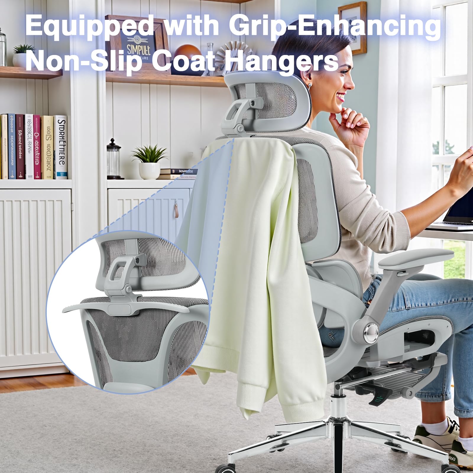 Ergonomic Mesh Office Chair with 4D Armrests and Lumbar Support