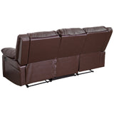 Series Brown LeatherSoft Sofa with Two Built-In Recliners