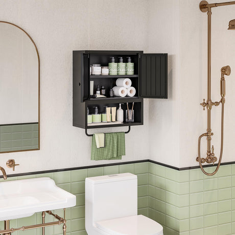 Bathroom Cabinet Wall Mounted with 2 Doors and Adjustable Shelf Metal Medicine Cabine