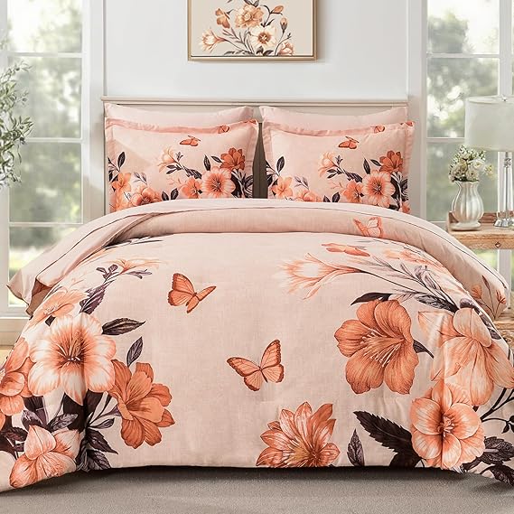 7-Piece King Comforter Set - Sage Green Floral