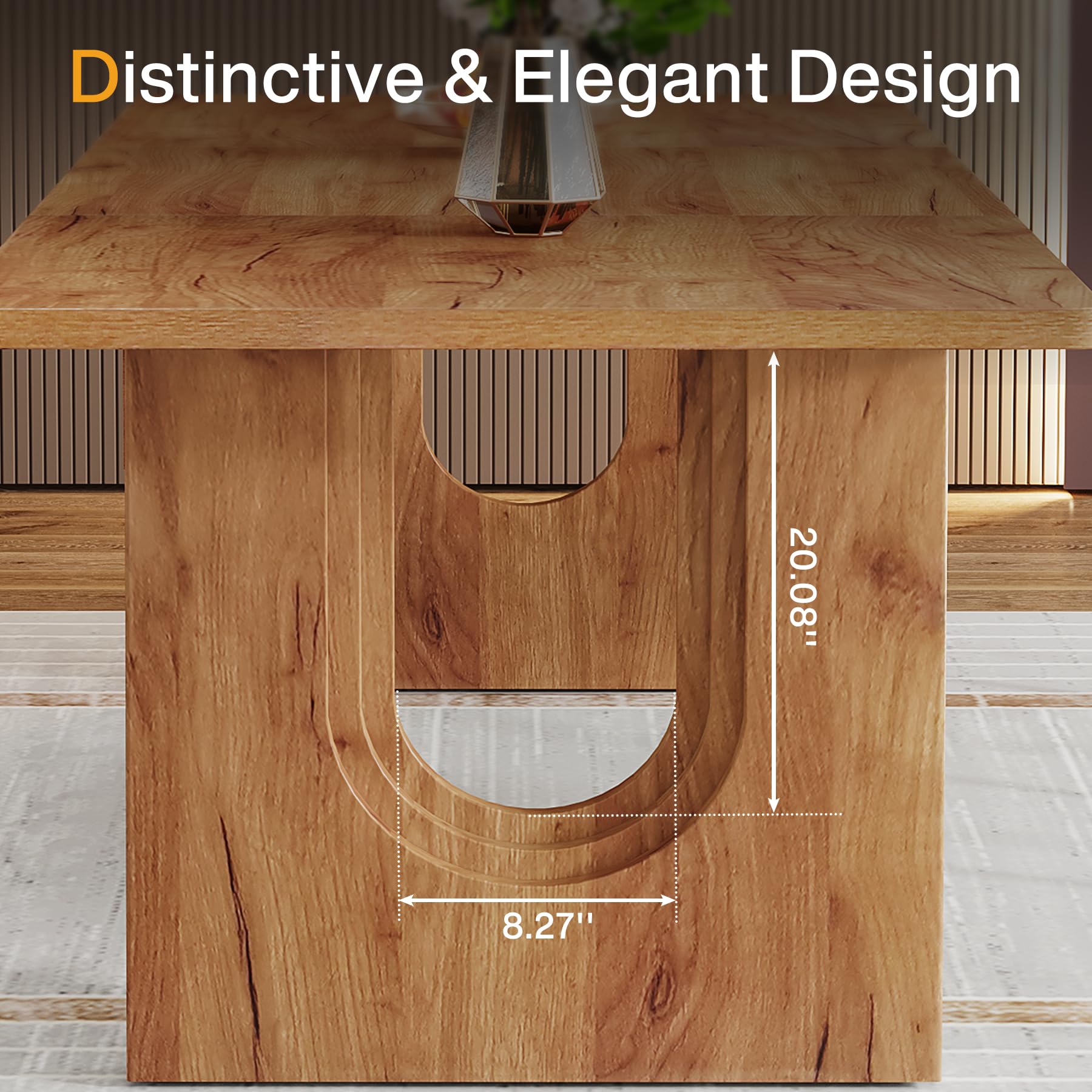 71" Modern Rectangular Dining Table for 6-8 People