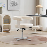 Home Office Desk Chair with Footrest,Vanity Chair with Back,Modern Comfy Makeup