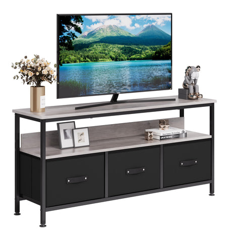 Dresser TV Stand, Entertainment Center with Storage, 55 Inch TV Stand for Bedroom