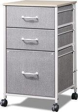 Mobile File Cabinet, Rolling Printer Stand with 3 Drawers, Fabric Vertical Filing Cabinet