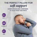 King Size Bed Pillows Set of 2 - Down Pillow for Sleeping - Back