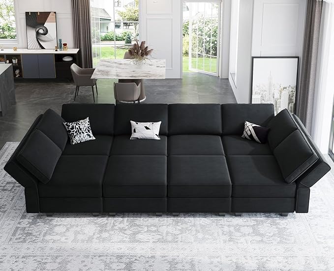 Modular Sectional Sofa with Storage Chaises Sectional Sleeper Sofa Couch 8 Seat Sectional