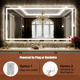 40x30 LED Bathroom Mirror - Wall Mounted with Dimmable Front & Backlit