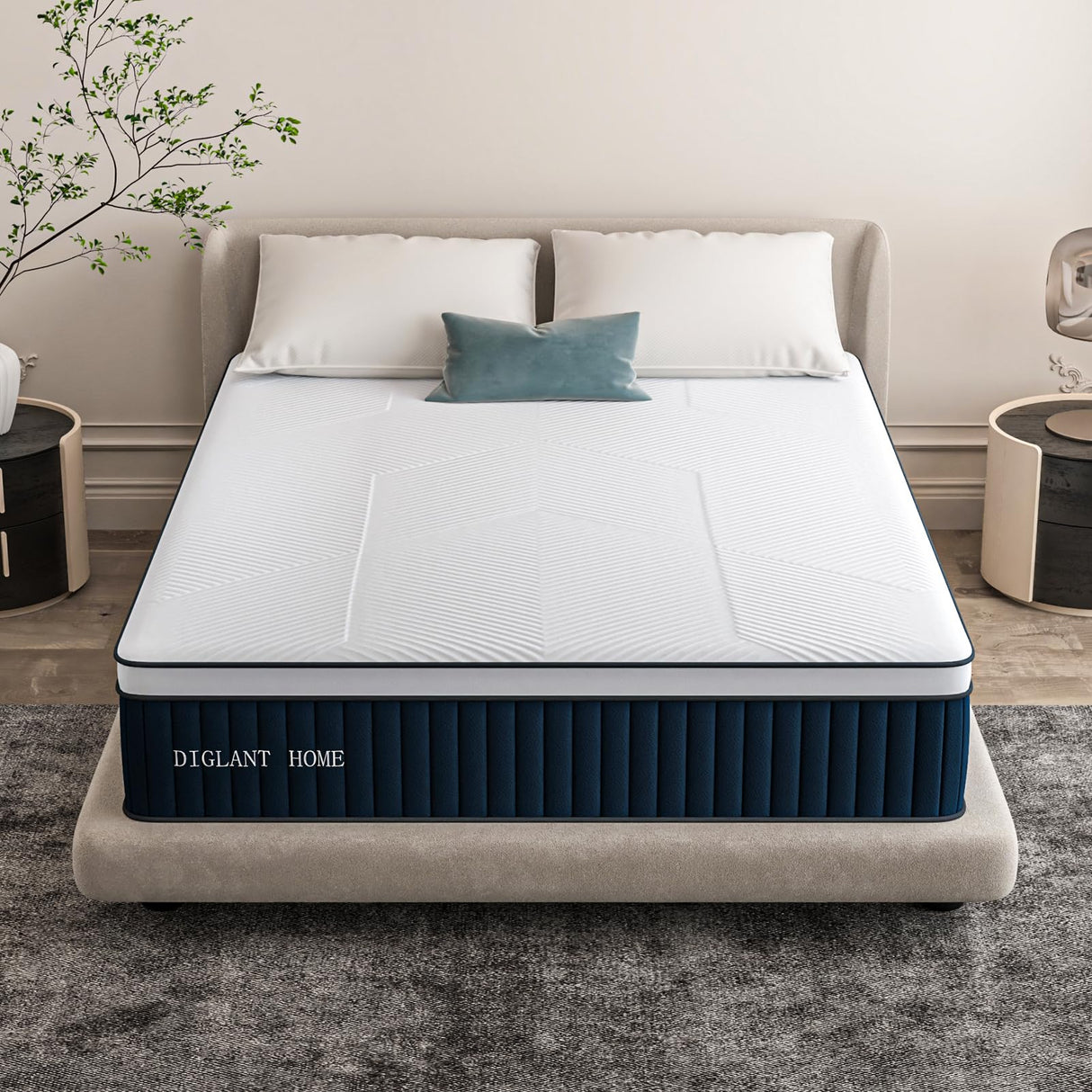 King Mattress, 14Inch Medium Plush Supportive Memory Foam Hybrid Mattress